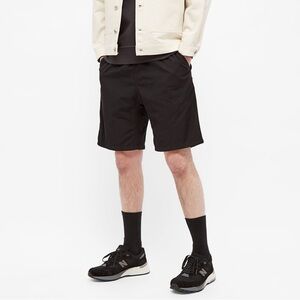 Carhartt WIP Clover Shorts Black Cotton Poplin Belted Utility Elastic Waist